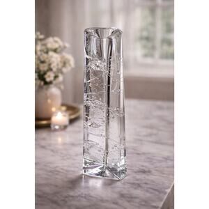 MCM Iittala ARKIPELAGO Timo Sarpaneva Glass Ice Block 9” Candle Holder Triangle